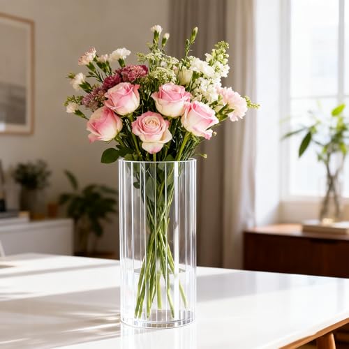 Vases cylindriques en acrylique de 19,5 cm pour centre de table chic - 5