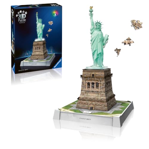 Ravensburger 3D Puzzle Iconics: 12008027 Freiheitsstatue - mit Licht - Das berühmte New Yorker Wahrzeichen als detailgetreues und beleuchtetes Modell