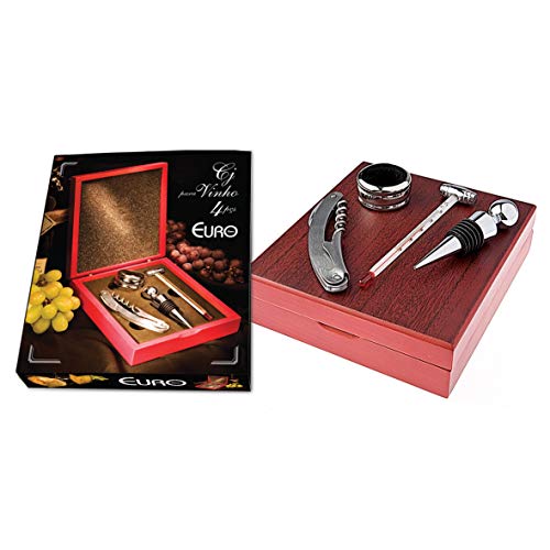 Conjunto para Vinho 4 Peças Euro Inox