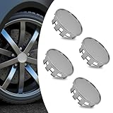 dawfall 4 PCS Car Wheel Center Cap, 2.12' OD 1.96' ID ABS Snap-in Wheel Center Cap, Rust-Proof Smooth Wheel Center Hub Cap, Universal for Cars Tire Accessories (Silver)
