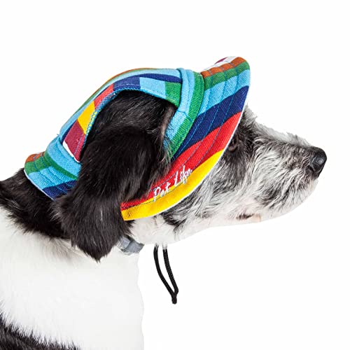 Pet Life ® Colorfur Rainbow Dog Hat with UV Coverage Protection -...