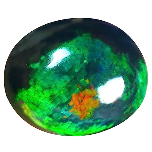 Opale noire ovale cabochon 12x10 mm pierre précieuse naturelle éthiopienne de 2.01 ct