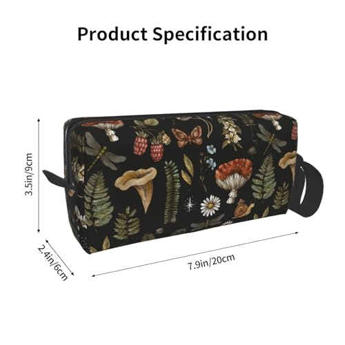 Vintage Mushroom Witchcraft Witchy Makeup Bag Organizer Small Cosmetic Bags Portable Travel Toiletry Bag With Handle Simple Accessories Storage Zipper Pouch For Women Girl4