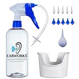 Ear Cleaner, Ear Wax, Ear Cleaning Kit, Ear Washer Bottle System,EARWORKS Kit Includes: Ear Basin, 20 Disposable Tips, Earwax Remover, Ear Wax Removal Tool, Ear Irrigation Kit, Great for Impacted Ears