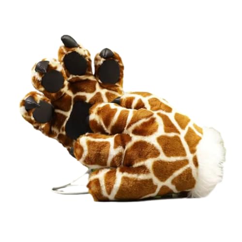 Vdaxvme Juego de accesorios para disfraz de animal, diseño de panda, jirafa, dinosaurio, orejas de oso, diadema, guantes con patas de cola, juego de accesorios para niños y adultos, Halloween, disfraz