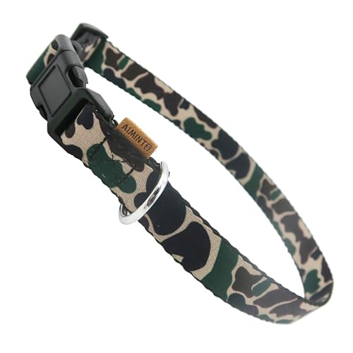 Dog Collar, Cute Camouflage Pattern, Soft and Adjustable Collar with Quick Release Buckle (XS (Neck 9-13", Width 3/8"), Camouflage Green) XS (Neck 9-13", Width 3/8") Camouflage Green