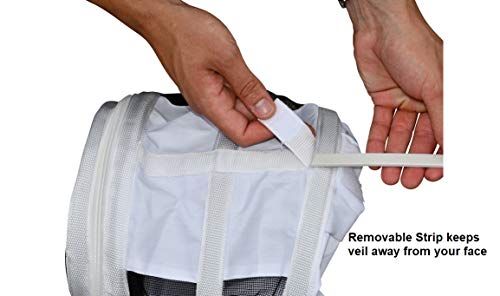 OZ ARMOUR Jaqueta ventilada de malha de ar com dois capuz e chapéu de aba redonda., Branco, PP