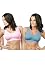 Genie Bra Womens Seamless Wireless Bra, As Seen on TV - 2 Pack (Barely Pink & Powder Blue)- 2X