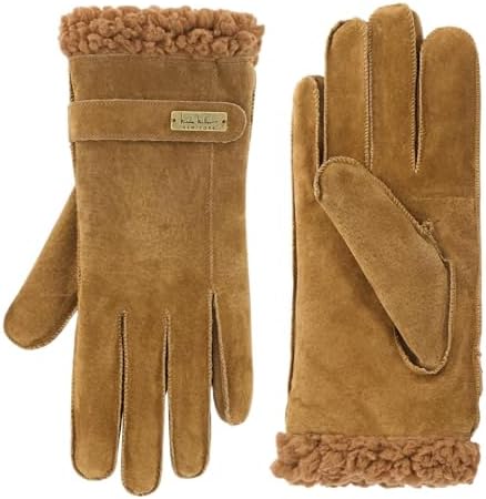 womens Winter Gloves Women - Suede Leather Gloves Warm for Cold W...