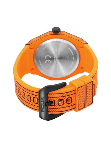 Image of FCUK Escarp Quartz| Analog Display | White Dial | Orange Silicone Strap | Watch for Men - FCMX09O