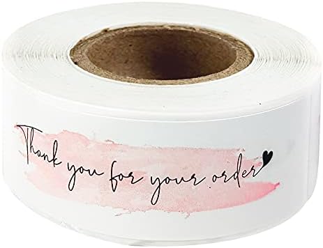 1inch x 3inch Thank You for Your Order Stickers, Pink Decorative Sealing Stickers for Delivery, Decoration, Gifts, Packaging, 120 Labels Per Roll, 1 roll