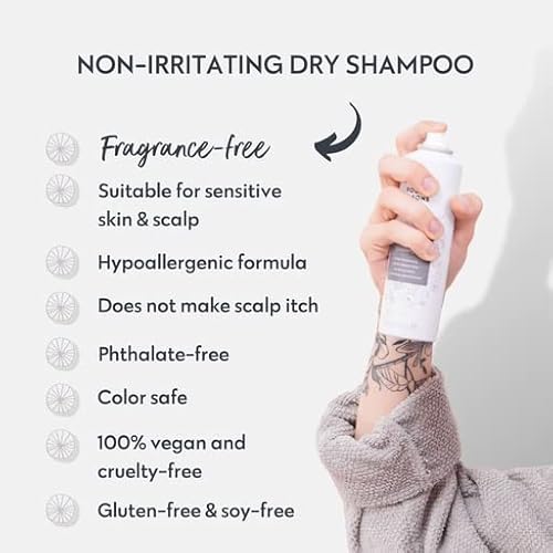 No Nothing Dry Shampoo For Women - Unscented Waterless Shampoo For Dark, Blonde, Oily Hair. Hypoallergenic, Fragrance Free For Sensitive Scalps 5.3Oz #TOP2