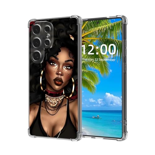 ETLKJVBL for Samsung Galaxy S25 Ultra Case, Cartoon Art Girl High-Definition Painted Back Cover with Soft Transparent TPU Bumper, Shockproof Protective for S25 Ultra Phone Case