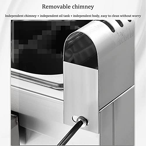 Kommerzielle Outdoor-Gasfritteuse, Professionelle Restaurantküche Edelstahl-Propanfritteuse, Multifunktions-Doppelzylinder-Fritteuse, Friteuse mit Korb und Deckel, verwendet for Brathähnchen / Pommes – Bild 5