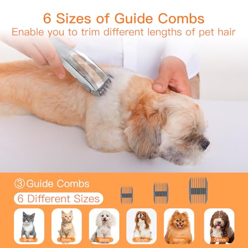 Dog Vacuum for Shedding Grooming, 12000pa Suction Dog Hair Vacuum, Dog Grooming Kit with 2l Dust Cup, Low Noise, 3 Levels, 5 Grooming Tools