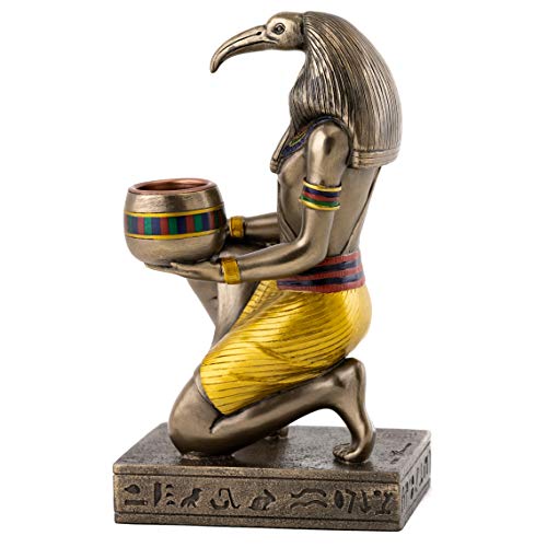 Top Collection Thoth Statue - Egyptian God Of Knowledge And Wisdom Candle Holder Sculpture In Premium Cold Cast Bronze - 6.25-Inch Collectible Egypt Scribe Tehuti Figurine #TOP2