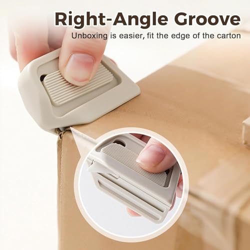 Image of 2Pcs Upgrade Auto-Retract Utility Knives,2025 New Magnetic Retractable Box Cutter with Safety Ceramic Blades & Right Angle Groove,Portable Fridge-Friendly Package Opener for Cardboard. (White 2Pcs)