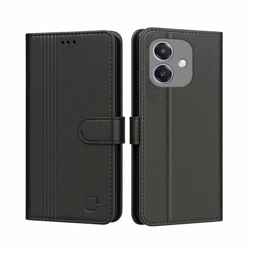 Image of AIBEX Shock Proof Flip Compatible for Oppo A3x 4G / Oppo A3 5G / Oppo A3x 5G Flip Cover Leather Finish | Inside TPU with Card Pockets | Wallet Stand | Complete Protection Flip Case Black