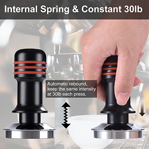 Seeblu Espresso Tamper 58Mm, Coffee Tamper With 30Lbs Spring Loaded, Hand Press Tamper Tool For 58Mm Portafilter, Calibrated Tamper For Espresso Machine, Black #TOP2