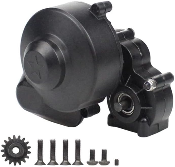 for Axial SCX10 90046 90047 1/10 Climbing Car Plastic Wave Box Assembly with Gear Modified Upgraded - (Color: Black)