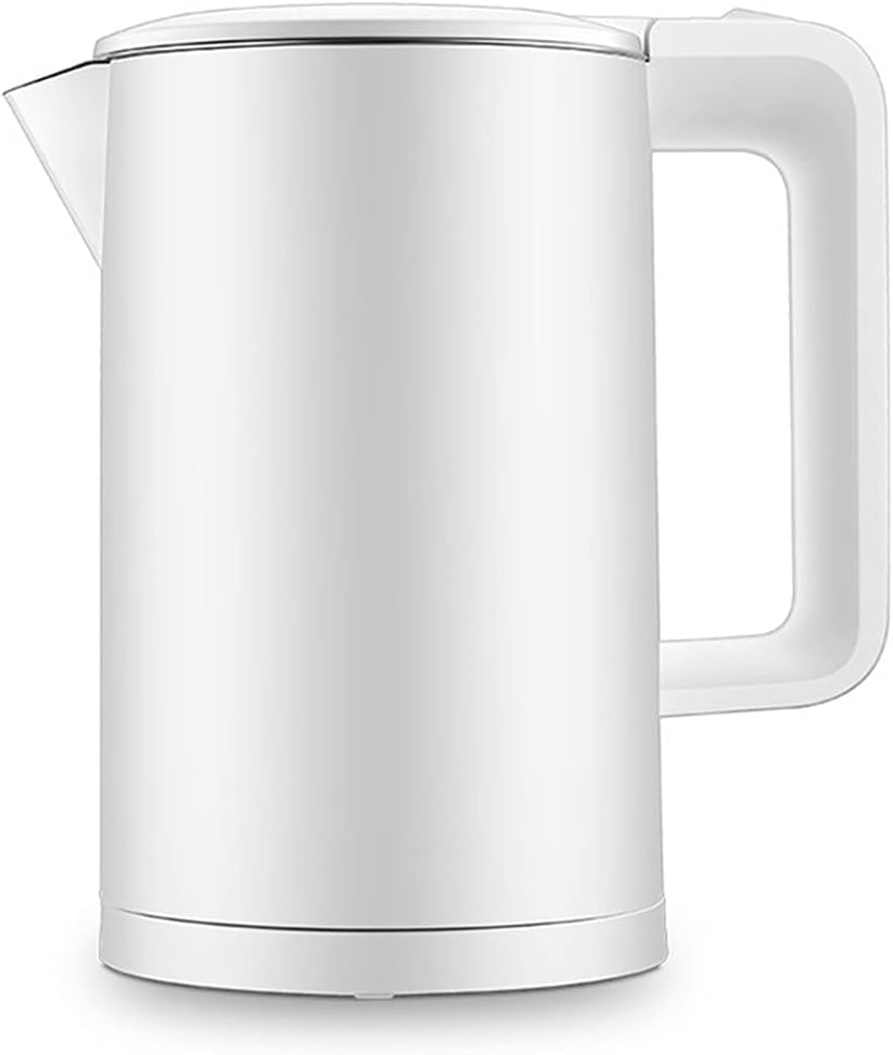 Electric Kettle, 1.7L,1800W Fast Boil Electric Kettle, Boil-Dry Protection, Auto Shut-off, 304 Stainless Steel Inner Liner Double-layer Kettle Body, Coffee Kettle (Color : White) (White)