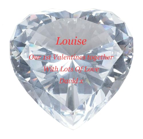 Image of County Engraving Personalised Solid Crystal Heart Shaped Love Token Gift - Enter Your Own Custom Text