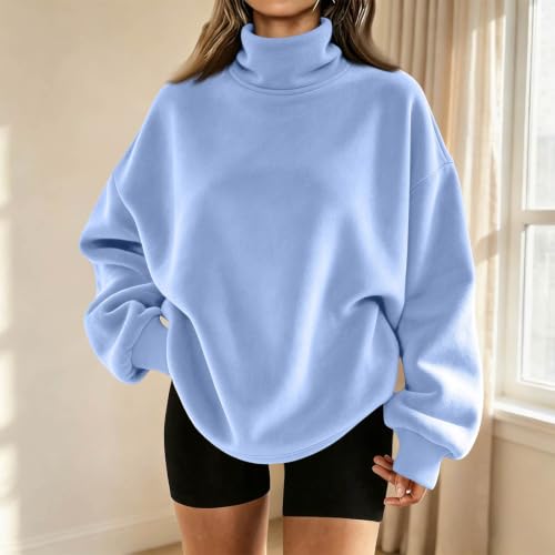 Oversized Sweatshirt for Women Mock Neck Pullover Tops Pullover Casual - image 2