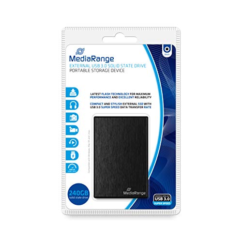 Preisvergleich Produktbild MediaRange externes USB 3.0 Solid State Laufwerk, 256GB, schwarz
