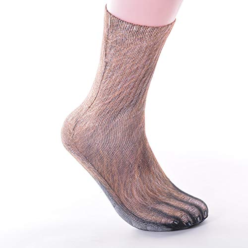 BONTOUJOUR Creative Unisex Men Women Fun Socks 3D Print Animal Feet Pattern Novelty Socks Paw Crew Socks- Cat hands - Thumbnail 5