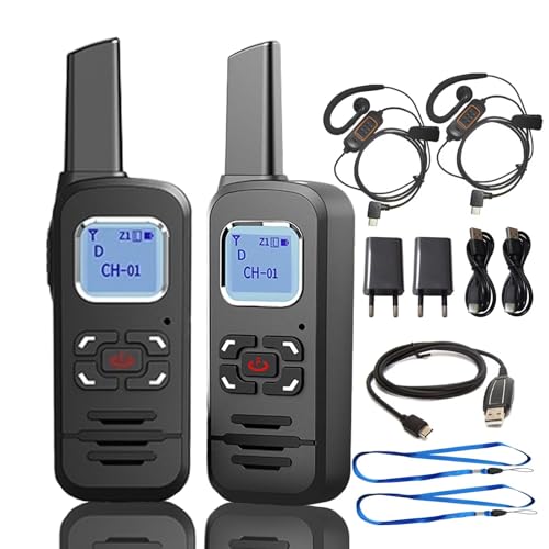 ELIDAIP F-710 DMR Digital/Analog Dual-Mode Funkgerät Ultraleicht (50g) mit 128 Kanäle,LCD, USB-C, 1450mAh Wiederaufladbarer,Programmierkabel,Mini Walkie Talkies für Indoor, Outdoor-Sport(1 Paar)
