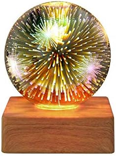 Blingbin Glass Ball Table Lamp, Romantic LED Night Light Decoration Table Lamp USB Plug-in Atmosphere Crystal Table Lamps for Living Room Bedroom Childs Room Office