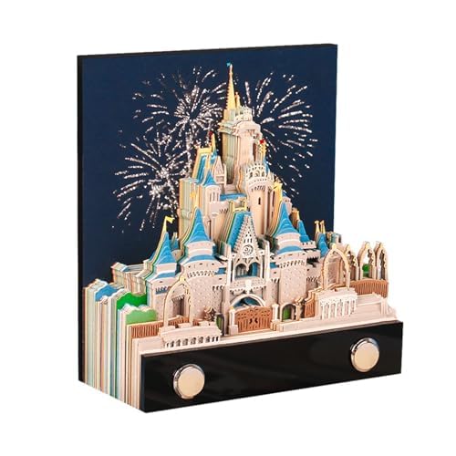 3D Sticky Notes 2026 | Magic Castle Design Weekly Calendar | LED Light Paper Art Memo Pad | Tear Away Notepad | Creative Desk Display | Office Table Decor-image-31