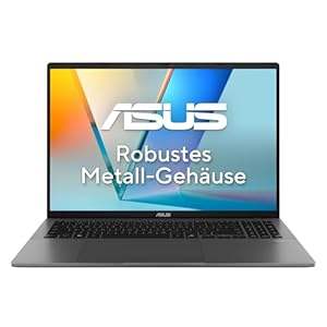 ASUS Vivobook S 16 M3607GA Copilot+ PC | 16" WUXGA 16:10 OLED Display | AMD Ryzen AI 7 445 | 32GB RAM | 1TB SSD | AMD Radeon | Win11 Home | QWERTZ | Matte Gray