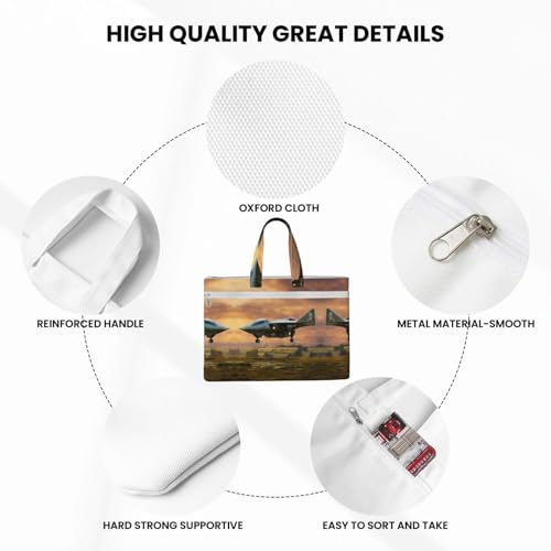 Aircraft Fighter Jets Canvas Document Bag Briefcase For Professionals And Executives 6