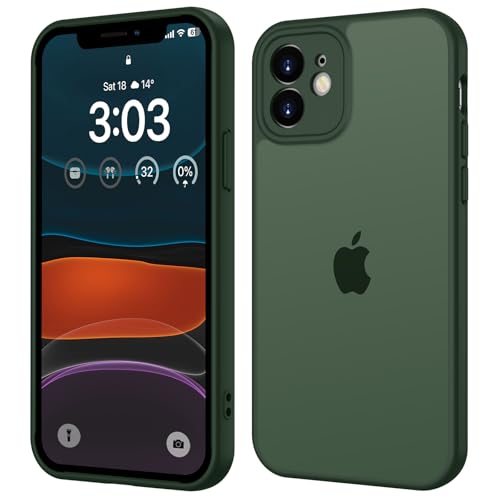 ORDA für iPhone 11 Hülle 6,1 Zoll, Vollständiger Kameraschutz Stoßfest Kratzfest Transluzente Rückseite Schutzhülle, Anti-Fingerabdruck Matt Handyhülle für iPhone 11 (Grün)
