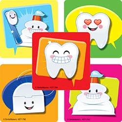 SmileMakers Emoji Dental Icons Stickers - Prizes and Giveaways - 100 per Pack