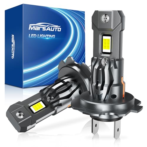 Image of Marsauto M1S H1 H7 LED Bulbs Combo, 80000LM 6000K Cool White Super Bright, 2 Pairs H1+H7 LED Fog Light Replacement, Plug and Play, 60,000+ Hours Lifespan, for ATV Headlights, 4-Pack