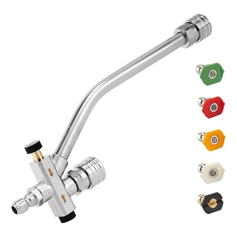 Raincovo Dual Connector Lance Pressure Washer Foam Cannon, Power Washer Soap Attachment, Dual Lance Pressure Washer Wand with 5 Nozzles Tips, 1/4" Quick Connect Cover