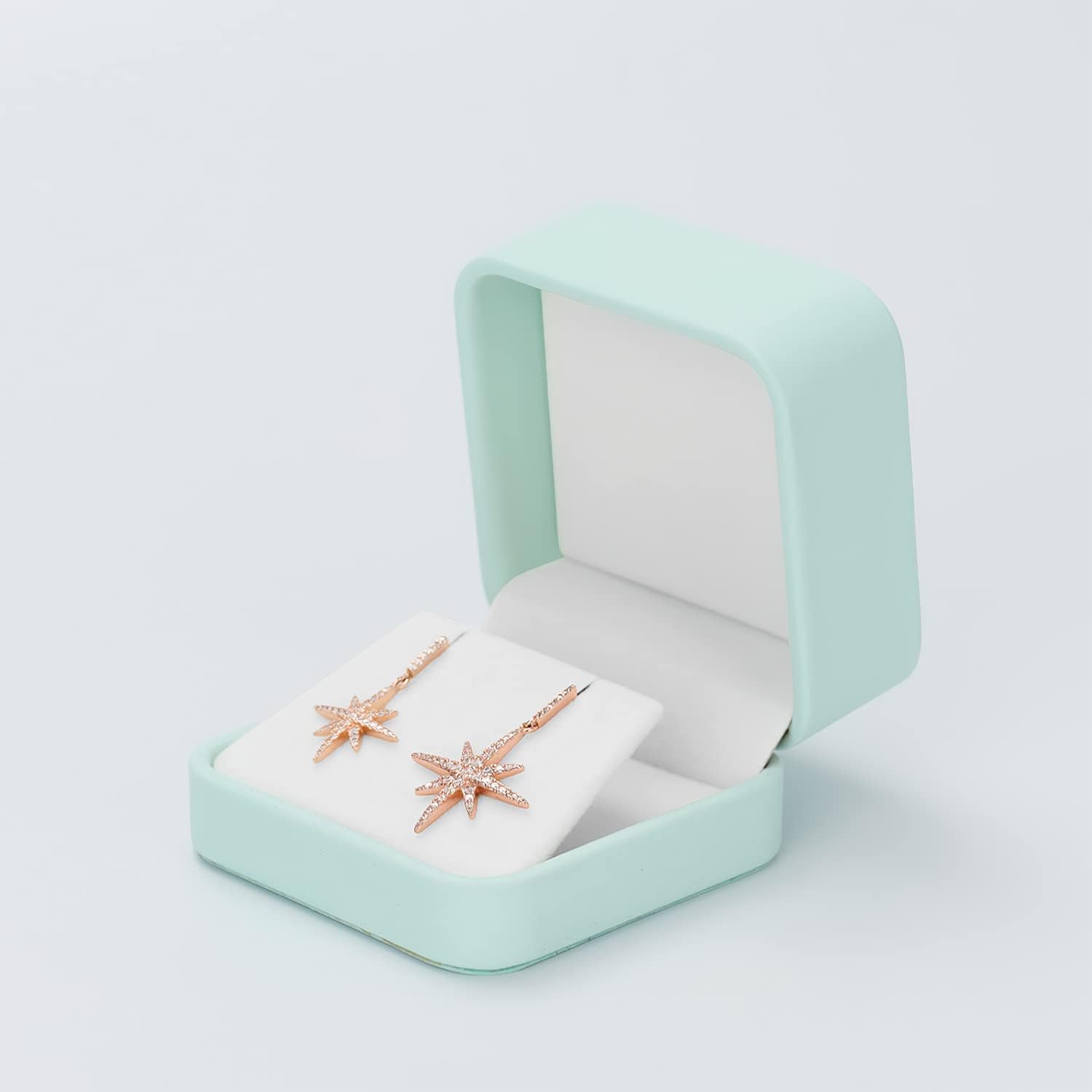 Mint Green PU Leather Velvet Lined Earring Gift Box