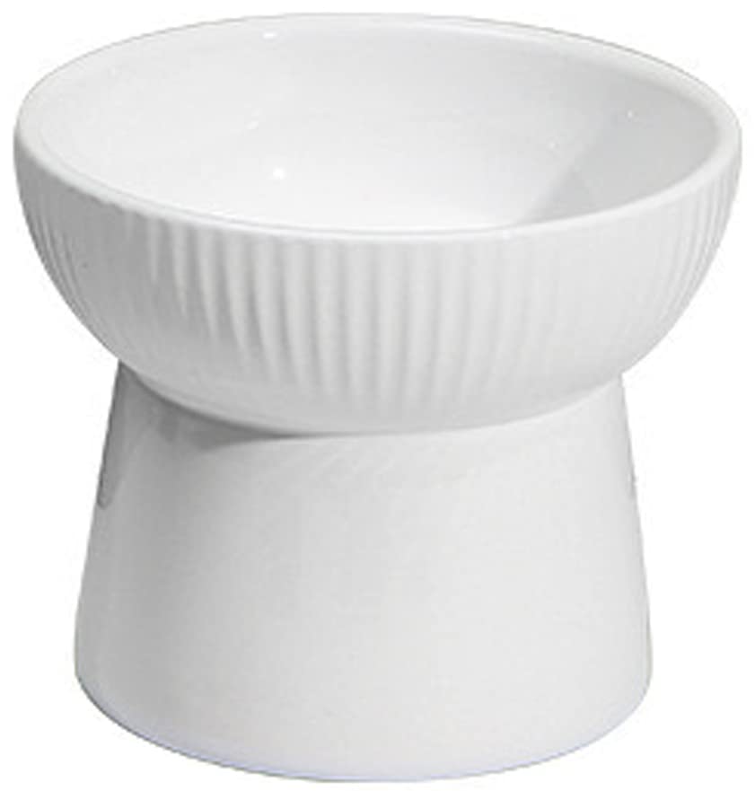 Image of PETANGEL Ceramic Cat Food Or Water Bowl, Raised Cat Feeder Dishes with Stand, Elevated Pet Food Bowl for Cats & Small Dogs,Stress Free Backflow Prevention, Anti Vomiting & Reduce Neck Burden (White)