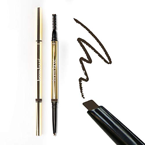 browluxe Precision Brow Pencil for Microblading Effect | Coffee Brown Eyebrow Pencil | Brow Pencil with Brush | Smudge Proof Eyebrow Color