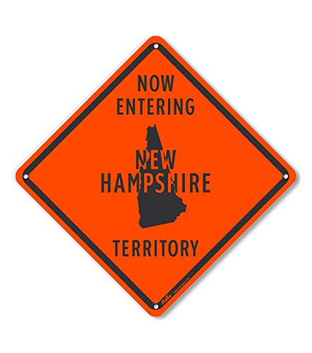 Panneau New Hampshire orange 25x25 cm en aluminium pour deco interieure et signalisation exterieure