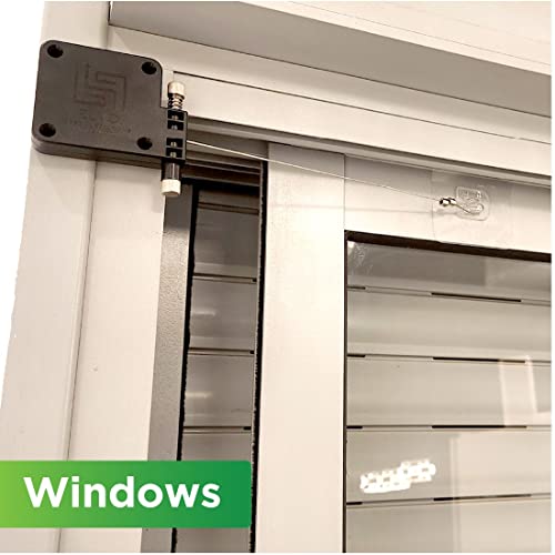 Lily's Home Automatic Door Closer - Sliding Screen Auto Door Closer. Storm Door, Gate, Windows And Cabinet Doors. Punch-Free And With Full Control On The Closure Speed And Strength. (Single - Black) #TOP3