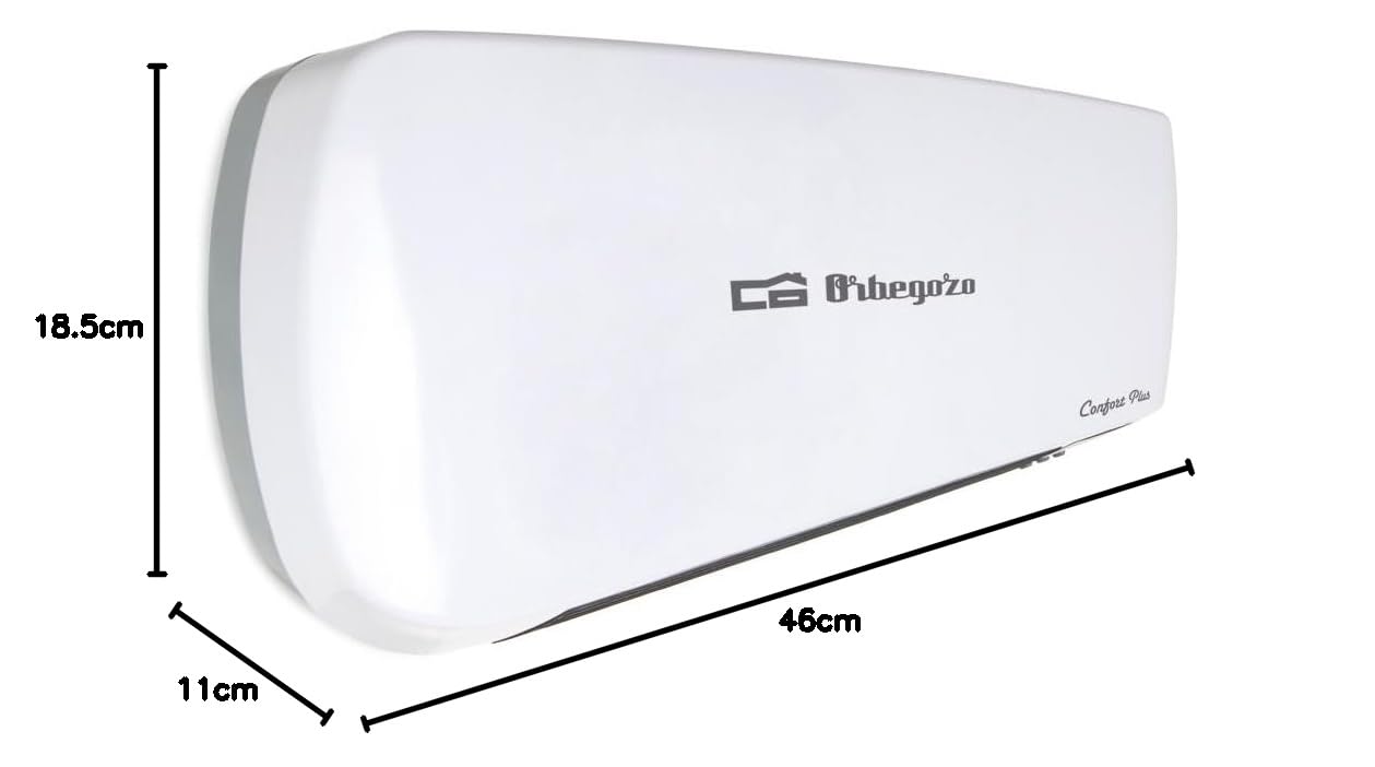 Orbegozo SP 6000, Calefactor baño, 2000 W, 2 niveles de calor, elementos cerámicos PTC, programación diaria semanal, termostato digital, mando a distancia, protección sobrecalentamiento, color blanco