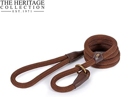 Ancol Deluxe Nylon Rope Slip Lead Brown 1.5mx12mm