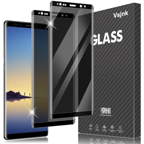 Vsjnk Privacidad Protector de Pantalla Compatible Con Samsung Galaxy Note 8 Screen Protector,2 Piezas Cristal Templado 9H Dureza Fácil de Limpiar Sin Burbujas