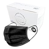 [Santek] 不織布マスク 黒 ふつう Mサイズ 60枚入り 使い捨て 紫外線遮光率99.9％ 耳が痛くなりにくい ノーズフィッターワイヤー UPF50+ VFE99.9％ BFE99.9％ PFE99.8% 花粉 ほこり 紫外線対策 日焼け防止 日本企画 (Mサイズ, 60)