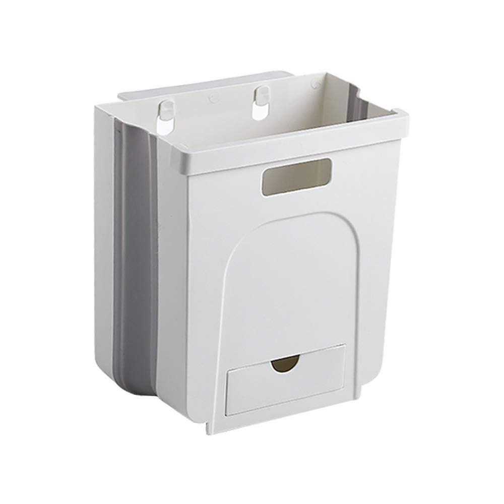 Montado En La Pared Plegable Cubo De La Basura, Del Gabinete De Cocina Puerta Colgando Papelera, Papelera De Basura Coche Puede Montado En La Pared Plegable De Limpieza,Plata