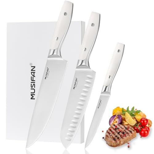 3-Piece Chef Knife Set, Professional Ultra Sharp Kitchen Knives For Cooking High Carbon Stainless Steel, With Ergonomic Handle Design (three)
