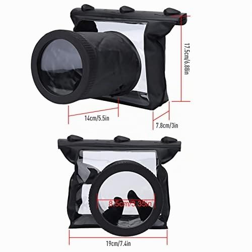 Tbest Custodia Protettiva per Fotocamera Subacquea, Impermeabile per DSLR SLR, Nero Trasparente, Profondità Max 20m